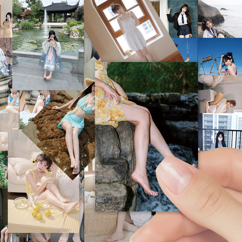 120张裸足少女贴纸高颜值美女个性装饰笔记本手机壳防水贴画