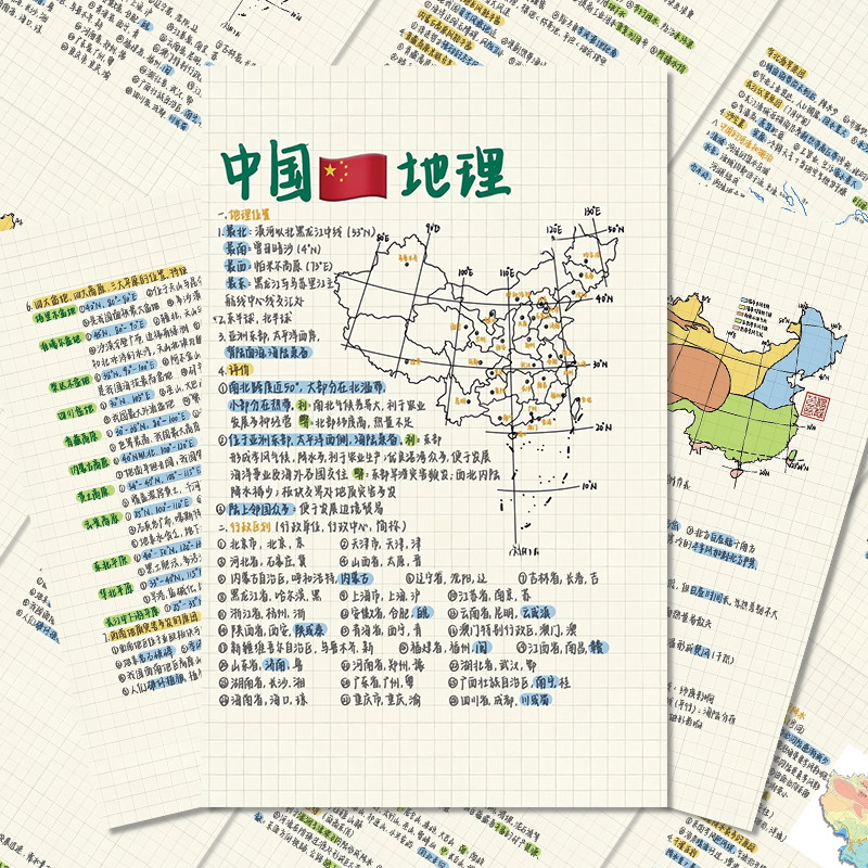 中国地理贴纸中考冲刺便携自粘桌面遮丑衣柜装饰笔记本手账防水贴画,文具电教/文化用品/商务用品,贴纸/立体贴纸,淘宝优惠券,粉丝福利购,淘宝优惠卷