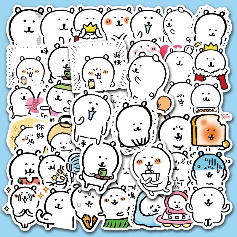 可爱自嘲熊贴纸简笔画手账素材