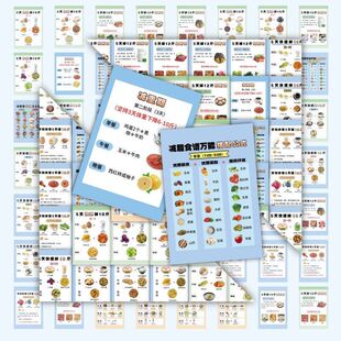 128张减肥食谱小白美食制作创意健康养生装饰diy厨房墙面防水贴画