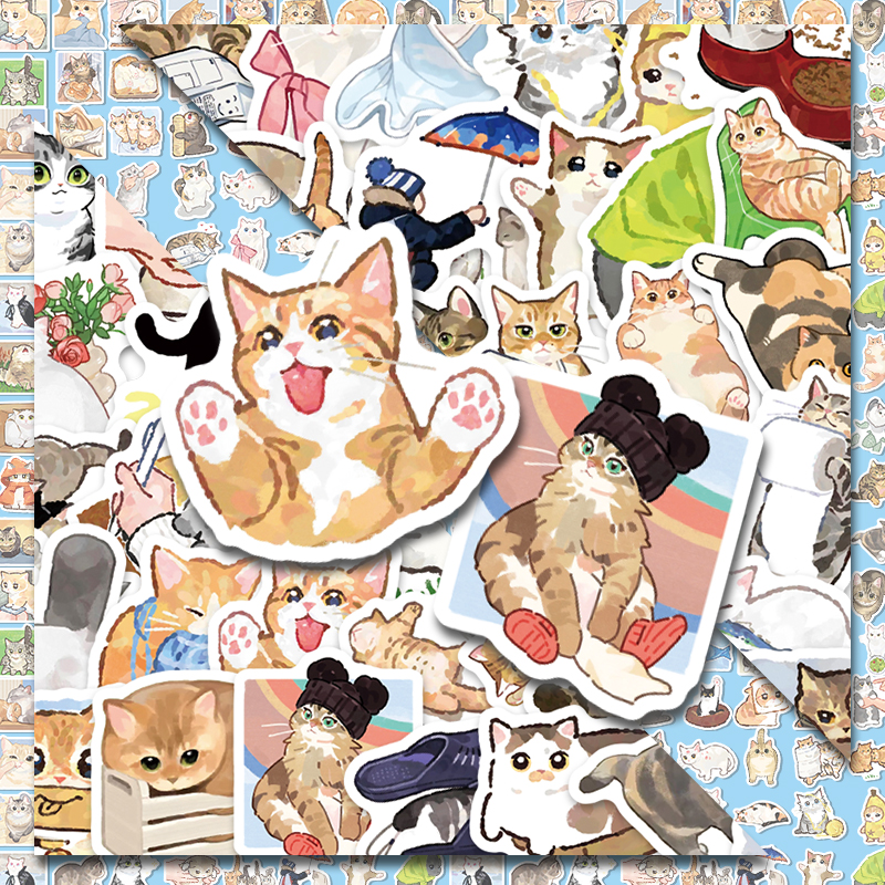 陶创创治愈猫咪贴纸创意贴纸
