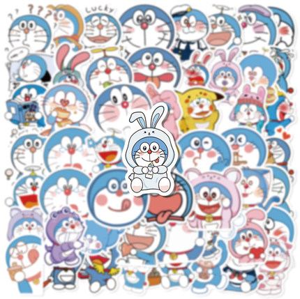 120张卡通动漫人物哆唻A梦贴纸装饰手机壳行李箱笔记本电脑防水贴画