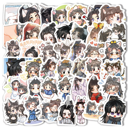 Q版二哈和他的白猫贴纸卡通可爱