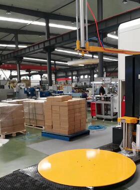 托盘缠绕机TP1800F-CS气动压顶型全自动缠绕包装机