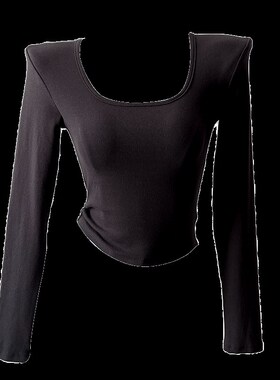 红色方领打底衫女内搭高级感长袖t恤2024年新款修身显瘦初秋上衣