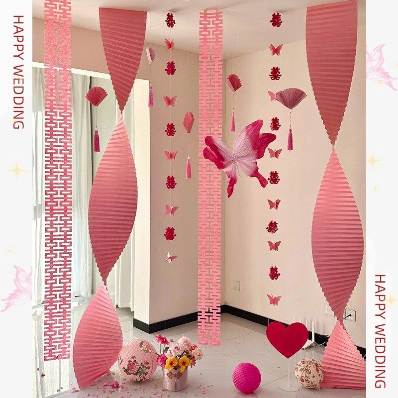 婚房布置纸鸢花折纸吊顶挂饰结婚客厅卧室纸鸢花婚礼摆件晨袍装饰,节庆用品/礼品,婚房布置套装,淘宝优惠券,粉丝福利购,淘宝优惠卷