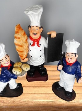 奶茶店小摆件收银台摆件招财 开业厨师摆件奶茶店吧台摆件