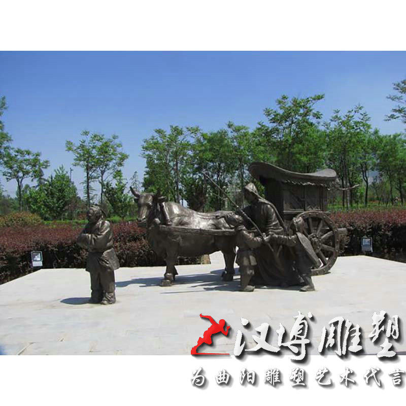 玻璃钢铸铜人物雕塑景观广场二十四孝鹿乳奉亲孝文化雕塑可定制做