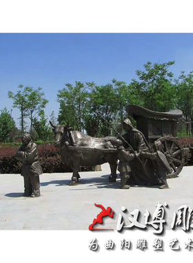 玻璃钢铸铜人物雕塑景观广场二十四孝鹿乳奉亲孝文化雕塑可定制做