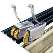 衣柜滑轮子钛合金隔断移门滚轮铜凸轮重型并排凹轮推拉浴室门槽轮