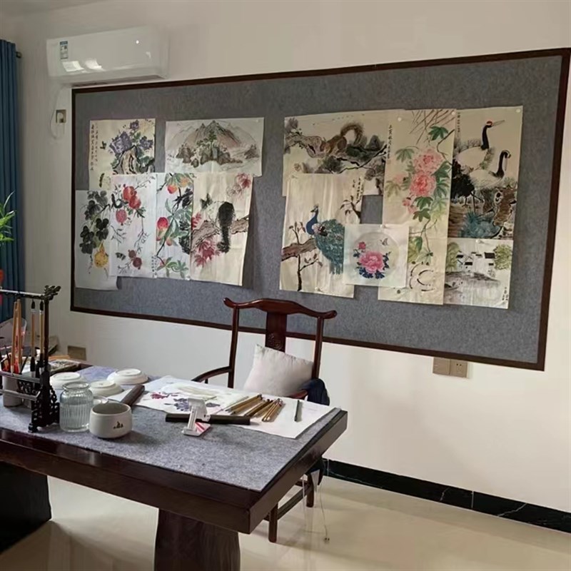 吸磁性书画毛毡墙贴 磁性毛毡 磁铁皮书法展示教学固定国画画板
