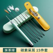 高级挖耳勺采耳神器采耳工具专业掏耳朵 清洁器屎鹅毛棒 专用套装