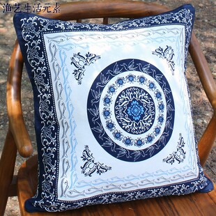 双面抱枕套靠垫靠包靠枕套 布络万寿福家居纯棉布艺百搭 新中式