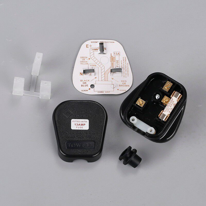 英制英规英标13A方脚插头香港版三脚带保险管工业电源线接线插头