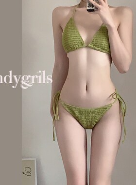 速发Cadyg尼感ls显白绿色三点式性r比基i 多尺寸选择 游泳度假