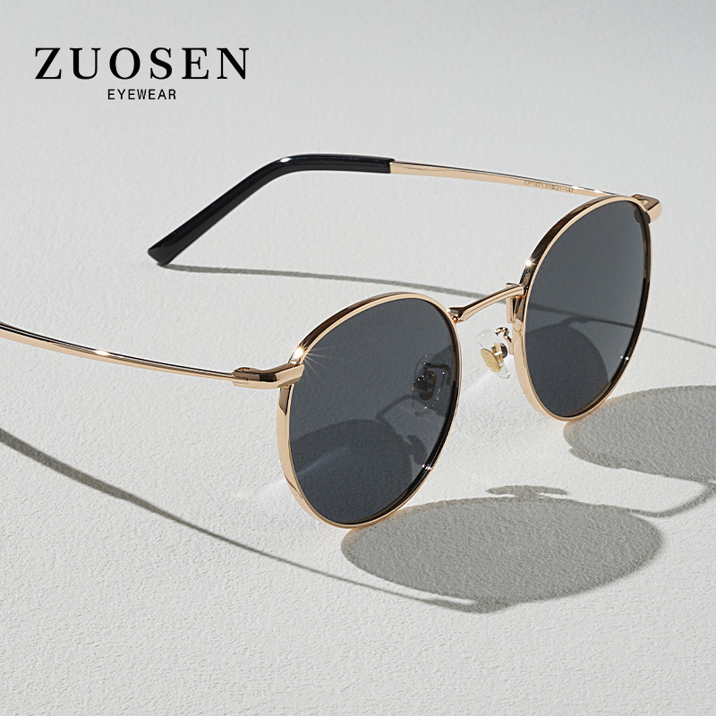 速发刘外娜偏光太夏2024新镜韩版圆复古墨款防晒紫仁线潮