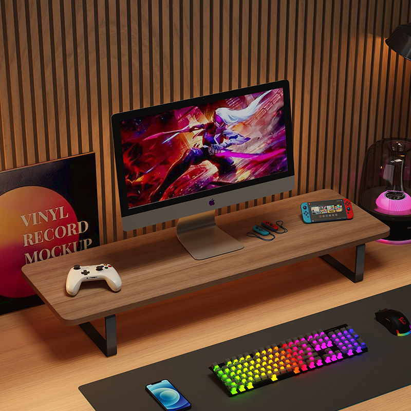 速发电脑增高架加宽加高桌面收座置物架工位电脑底纳支架抬高架