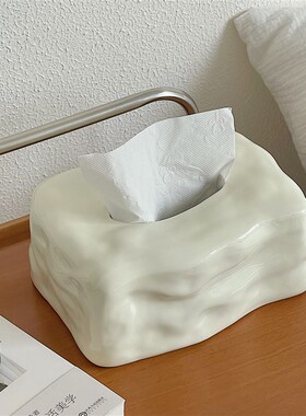 速发陶瓷冰块纸巾盒客厅档轻抽级意创感桌面颜值奢纸盒现简约