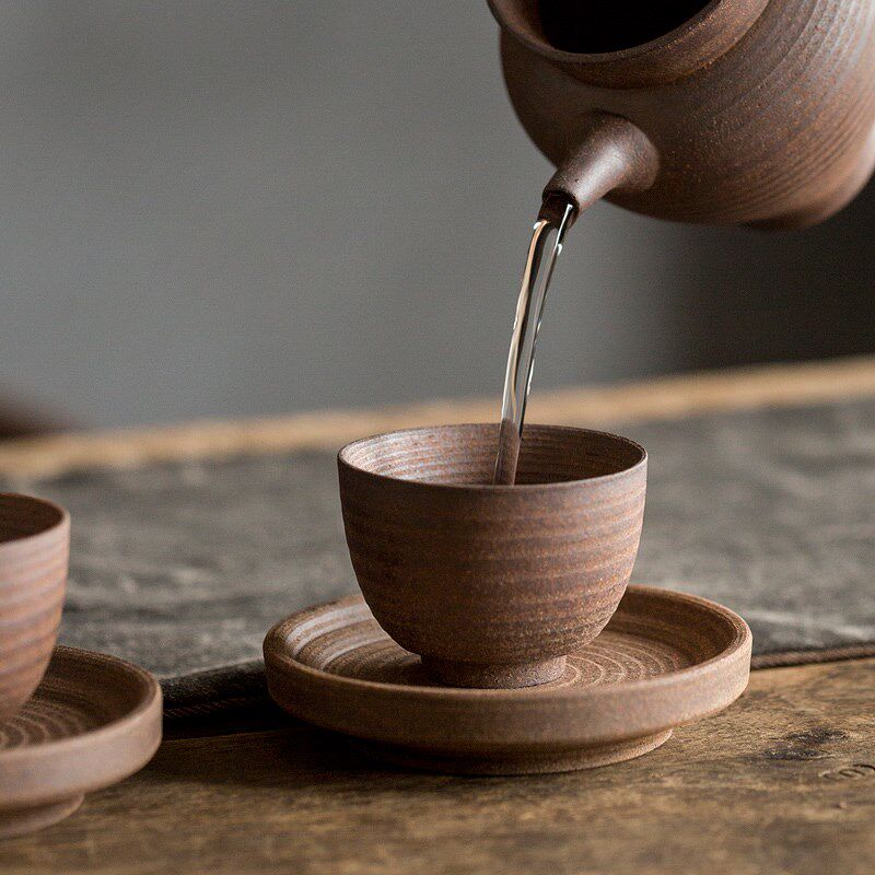 速发手工粗陶茶杯斗笠陶功主人杯单个无夫小茶碗茶具瓷釉品