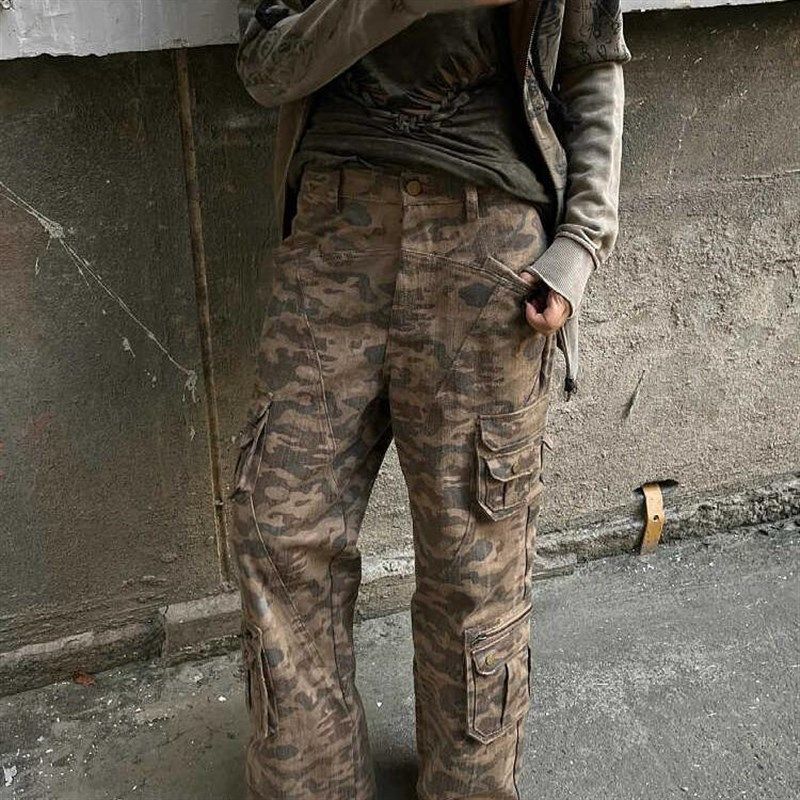 速发大男美式水头重工街洗迷彩工装裤码复古做旧宽松直筒多口袋长,女装/女士精品,大码裤装,淘宝优惠券,粉丝福利购,淘宝优惠卷