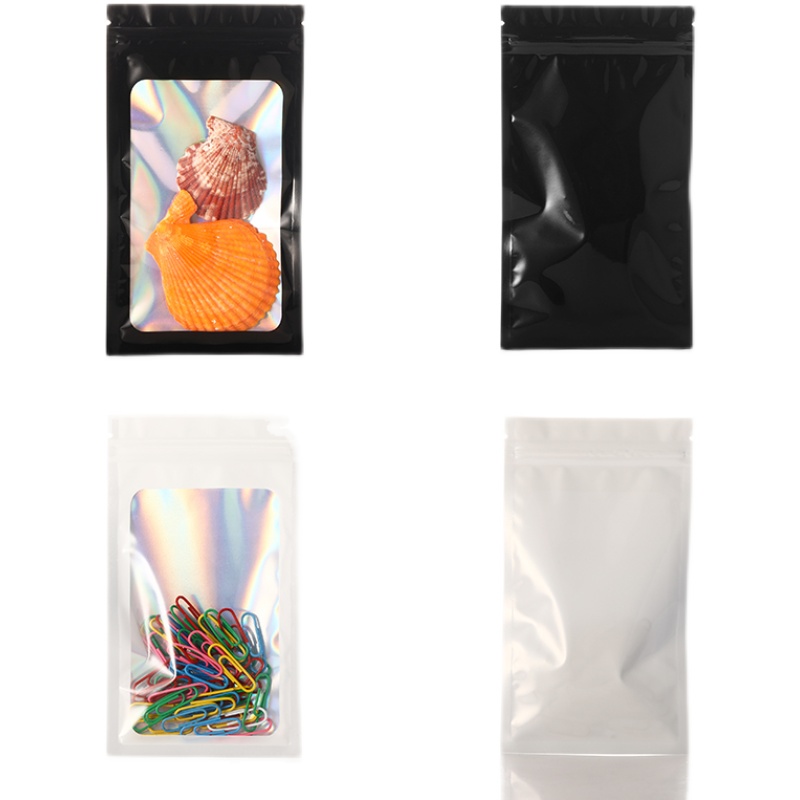 镭射饰品包装袋彩色自封袋阴阳袋数码塑料包装袋密封袋子100个价