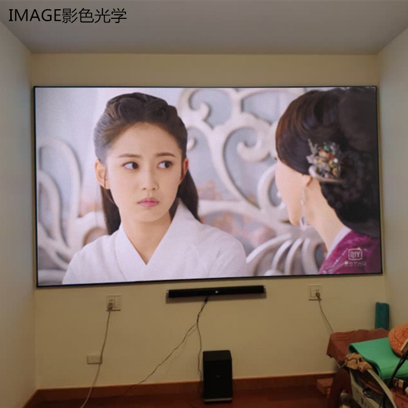 抗光幕布4K高清灰晶抗光幕窄边框投影幕100寸定制画框壁挂IMAGE