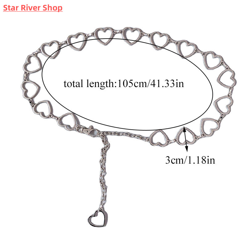 极速105cm Waistband Pants Classic Waist Chain Love Heart Hol