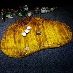 金丝q楠木实木茶盘家用大号功夫茶具整块根雕茶台茶托排 极速新品