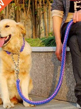 Double Strand Rope Large Dog Leashes Metal P Chain Buckle Na