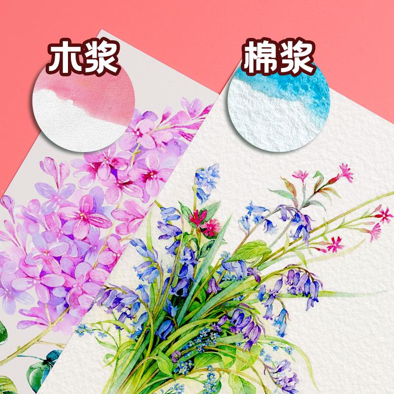 元浩专业水彩纸300g木浆棉浆8K4K16K32K2KA4A3学生美术生专用手绘