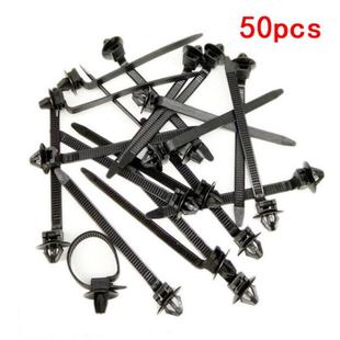 50pcs Nylon Cable Tie Fastener Car Loom Hose Clamp Fastening