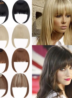 Benehair Synthetic Fake Blunt Air Bangs Clip In Hair Extensi
