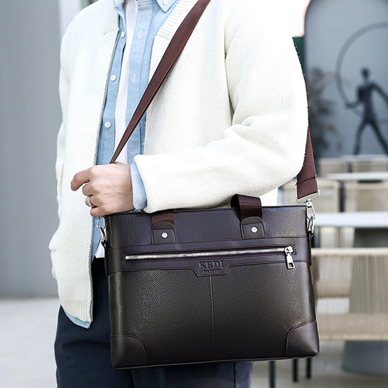 新品Men's Business Briefcases PU Leather Shoulder Messenger