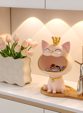 速发招财猫收纳玄关摆口入鞋门件户柜新房家居装饰品乔迁新居礼品