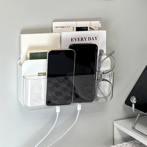 速发墙上收书盒壁挂置物架学生宿舍神器床纳床边收头架纳桌免打孔