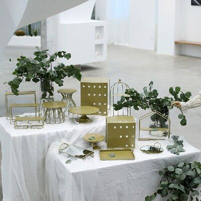 极速Gold Color Metal Cake Stands Sets for Home party Baking