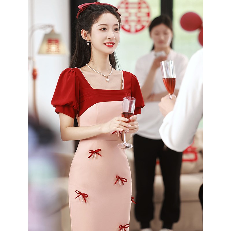 敬酒服2025新款新娘高端轻奢小众回门服结婚订婚礼服连衣裙小个子