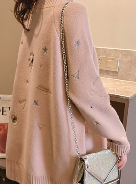 极速H.SA 2022 Women Winter Sweater Knitting Cardigans V Neck