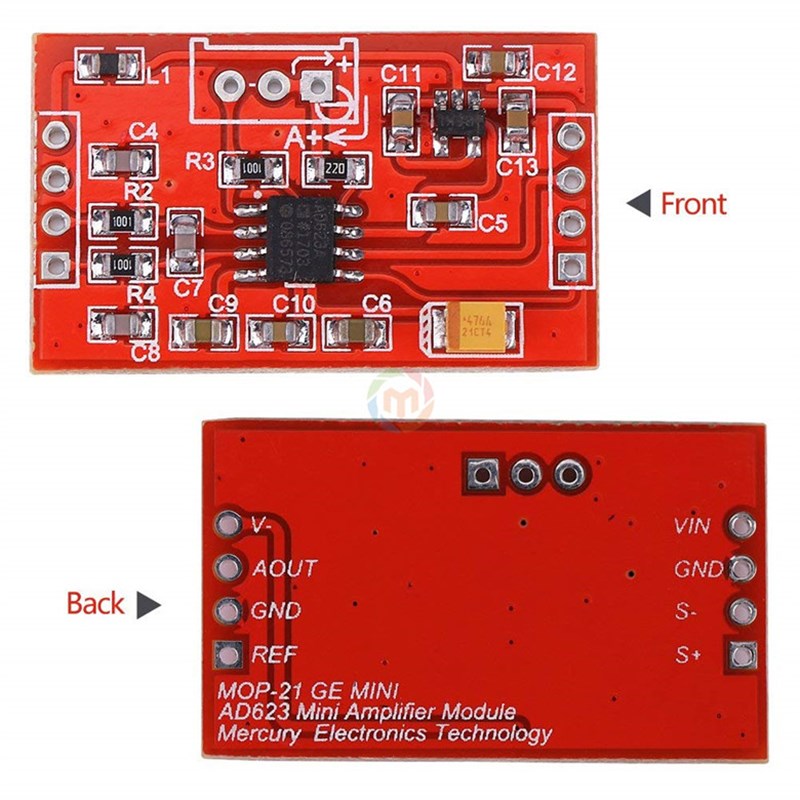 极速毫伏/微伏电压放大器信号放大器 AD623/AD620仪表放大器模块
