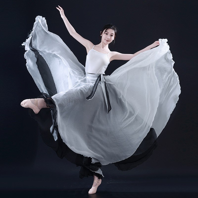 古典舞舞蹈裙900度大摆裙民族风舞蹈服饰新疆舞交谊舞广场舞演出