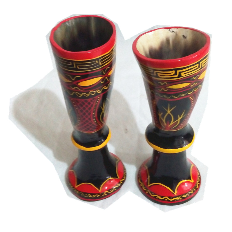 包邮四川凉山彝族漆器牛角酒杯民间工艺品传统手工制作文玩