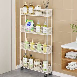 卫生间夹缝置物架门后超窄缝隙收纳柜浴室12cm极窄小推车超薄款新