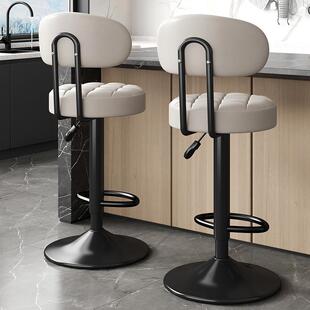 高脚凳吧台椅子成人靠背升降凳子吧台银台高椅子家用旋转酒吧凳