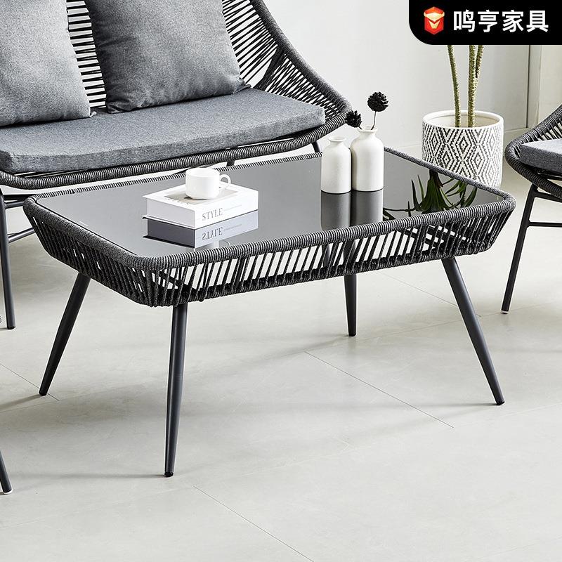 户外沙发藤沙发椅组合室外休闲防水奥利芬纱绳编藤艺庭院露台家具