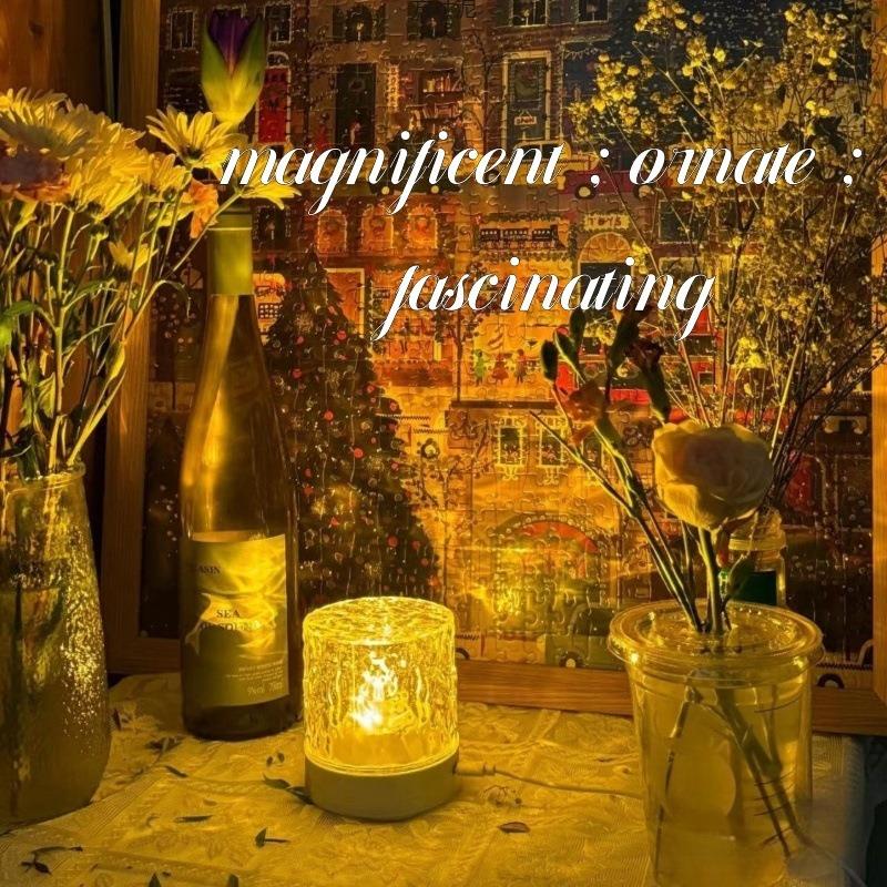 网红水波纹氛围灯卧室情调感房间浪漫直播间背景七彩旋转气氛灯光