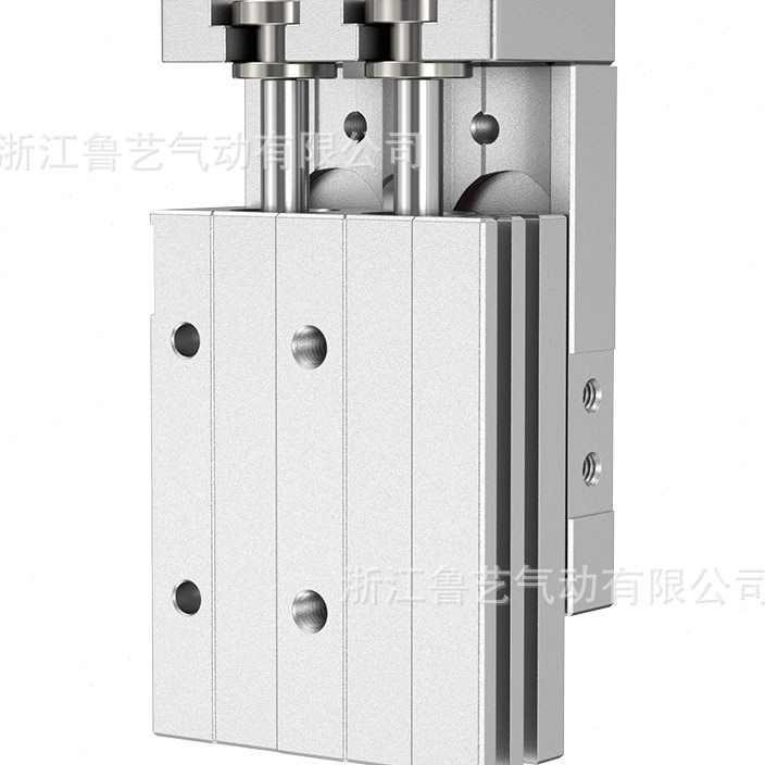 .亚德客型双轴型循环滚珠精密滑台气缸HLQ\HLQL6 8 12 16 20 25