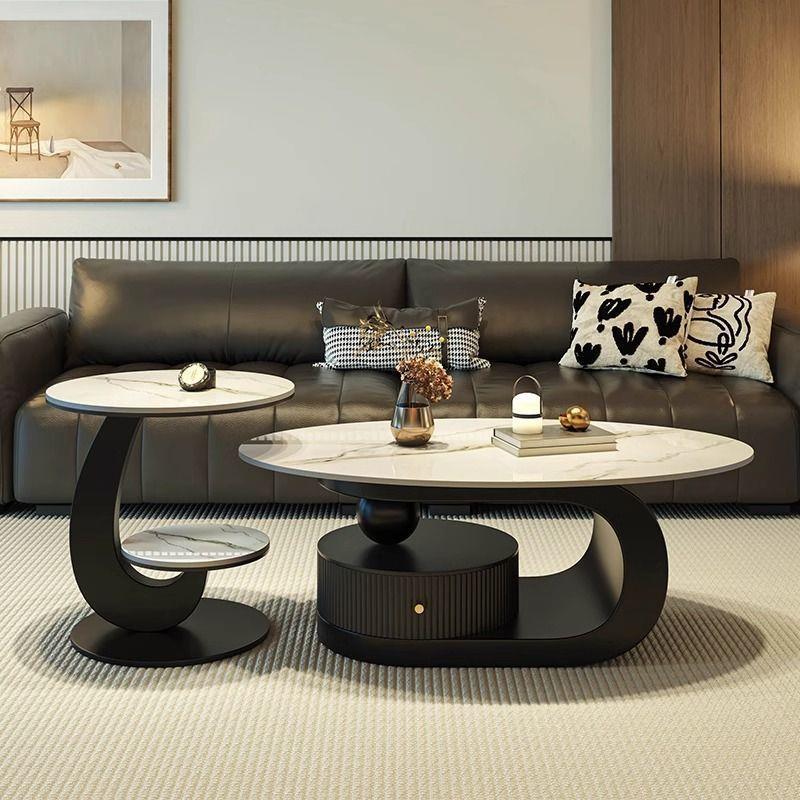 岩板现代简约客厅家用轻奢高级感小户型茶桌套装2025