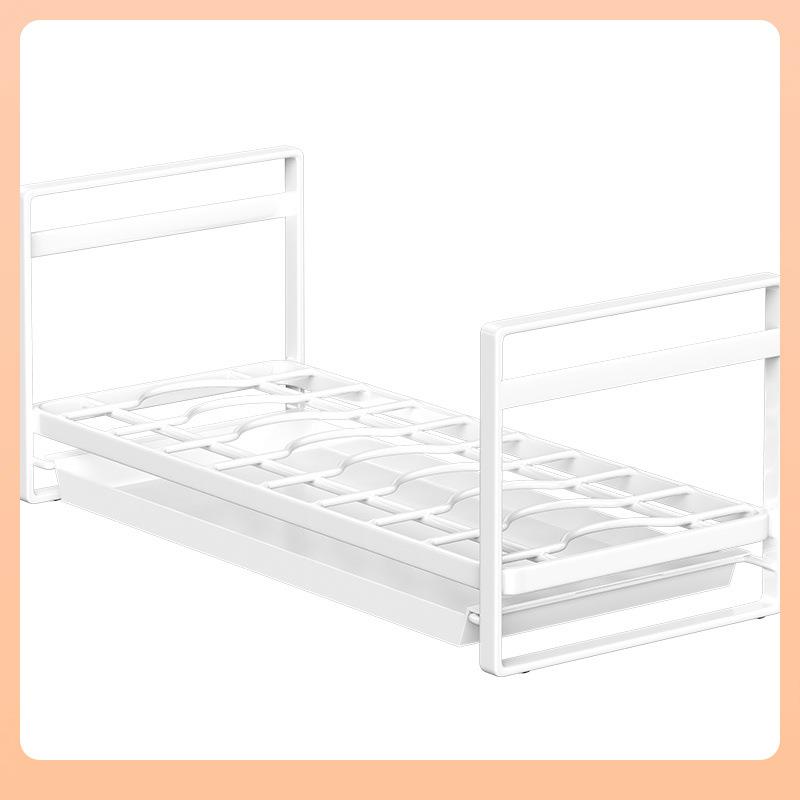 Θ御仕家单层碗盘收纳放碗碟橱柜碗架碗筷抽拉式置物架厨房沥水拉