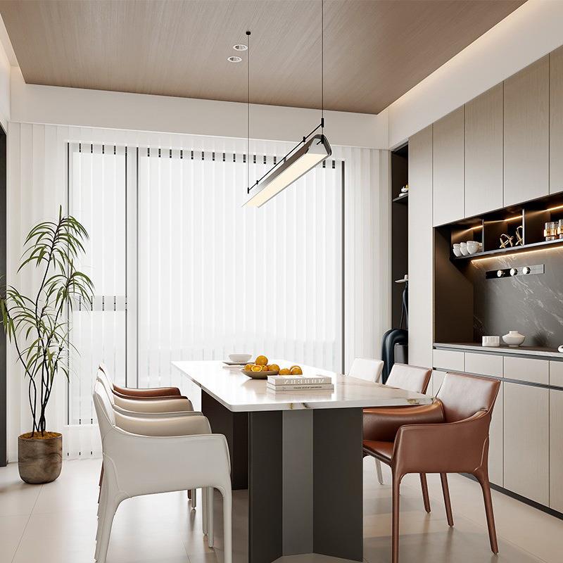 2024设计师新款高端极简一字长条餐厅吊灯意式轻奢吧台高级感吊灯