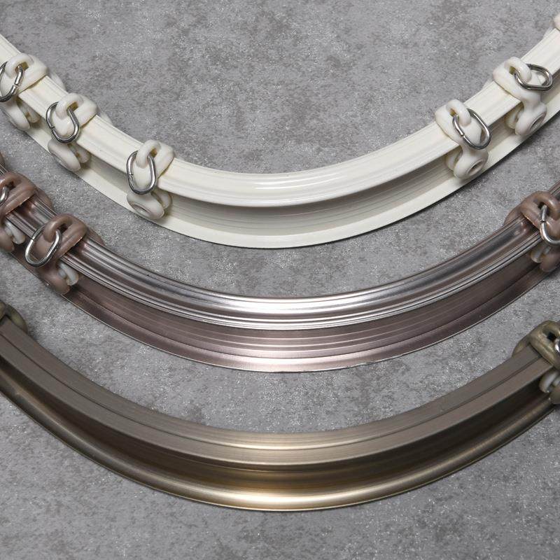 铝合金窗帘轨道滑轨导轨滑轮罗马窗帘杆滑道单双轨侧顶装挂钩直轨